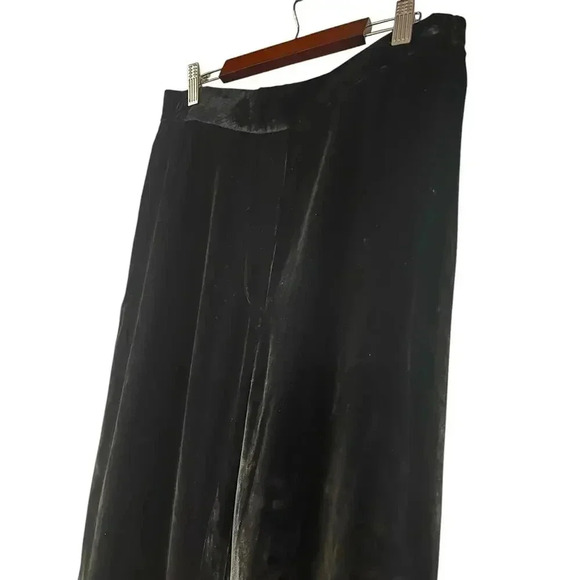 COS Women’s Silk Blend Velvet Pants Size 8 Wide Leg Elastic Band Pockets - Picture 4 of 9